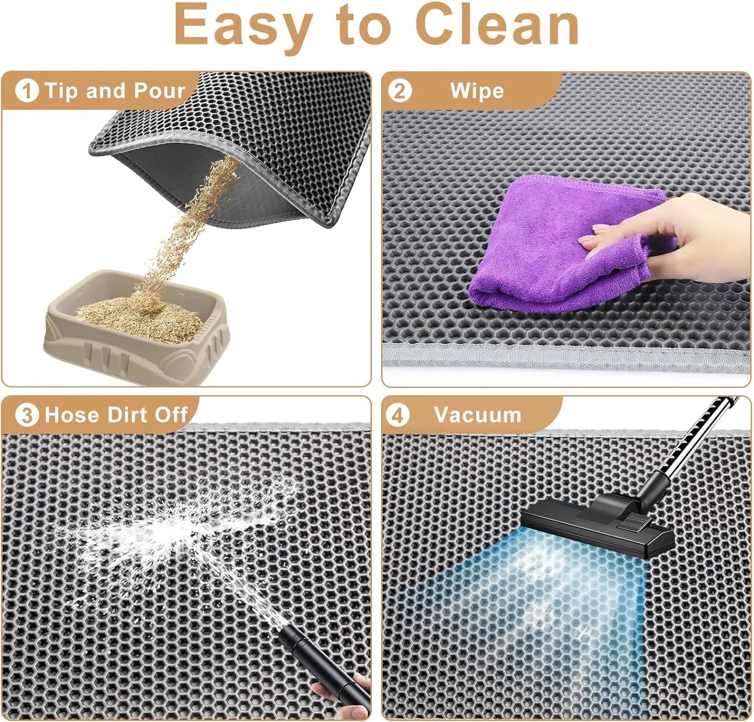 Easy-Clean Non-Slip Cat Mat